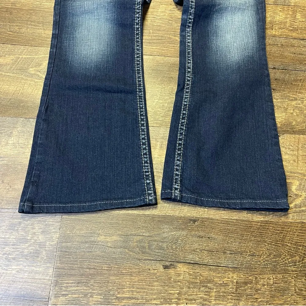 Suki Mid Boot Cut Womens 30 Blue Denim Embellished Western - Image 7