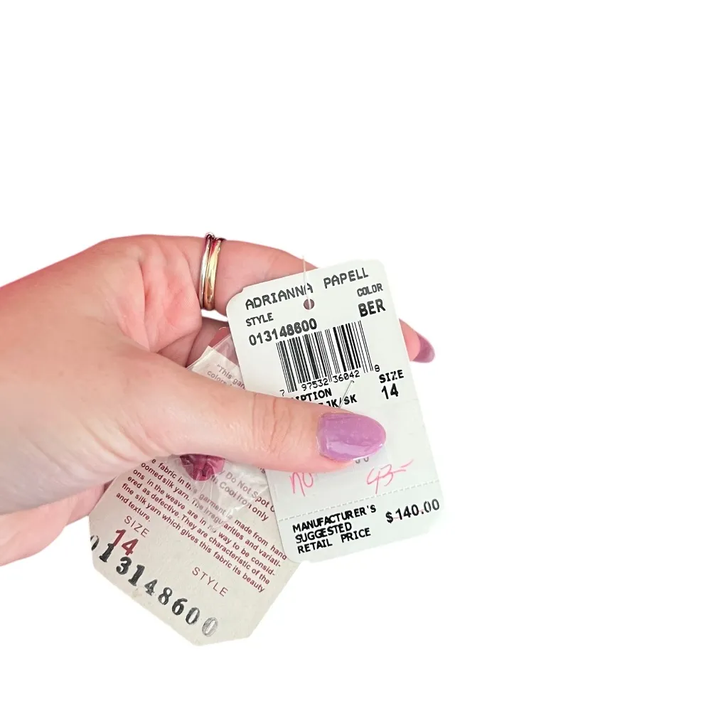 Vintage Deadstock Adrianna Papell Red Silk Skirt and Jacket Set 14 - Image 5