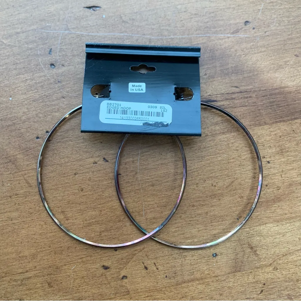 BeBe Large Hoop Metallic Earrings New With Tags - Image 7