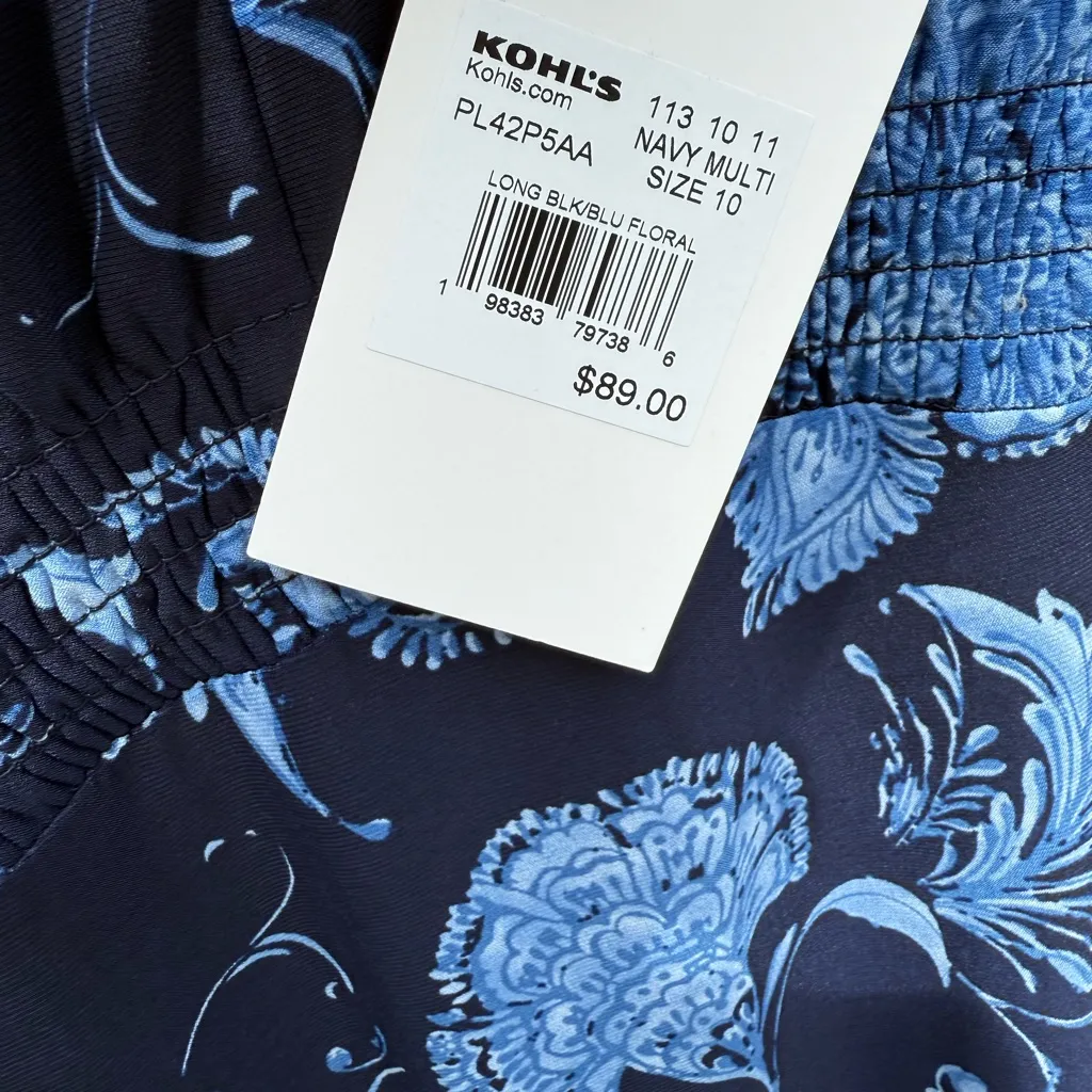 Harper Rose Navy Multi Floral Long Dress Women's Size 10 New NWT Church Blue - Image 7