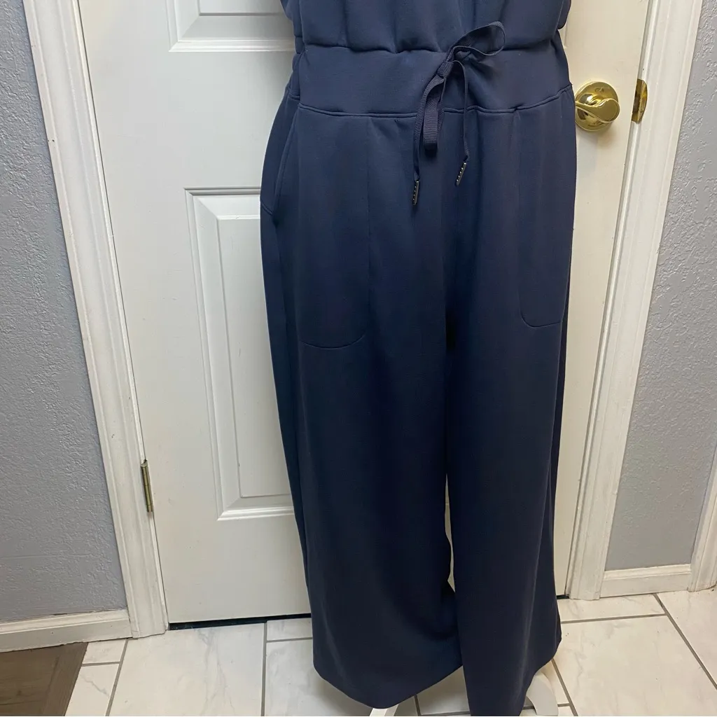 Spanx air essentials jumpsuit sleeveless wide leg romper Navy X-Large petite - Image 6