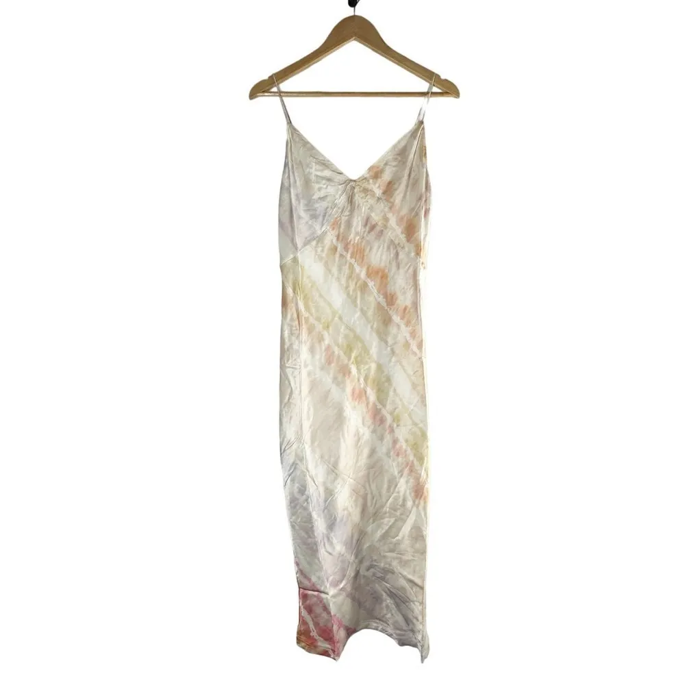 All Saints Melody Marea Silk Blend Rainbow Pink Midi Dress Size US 8 - Image 2