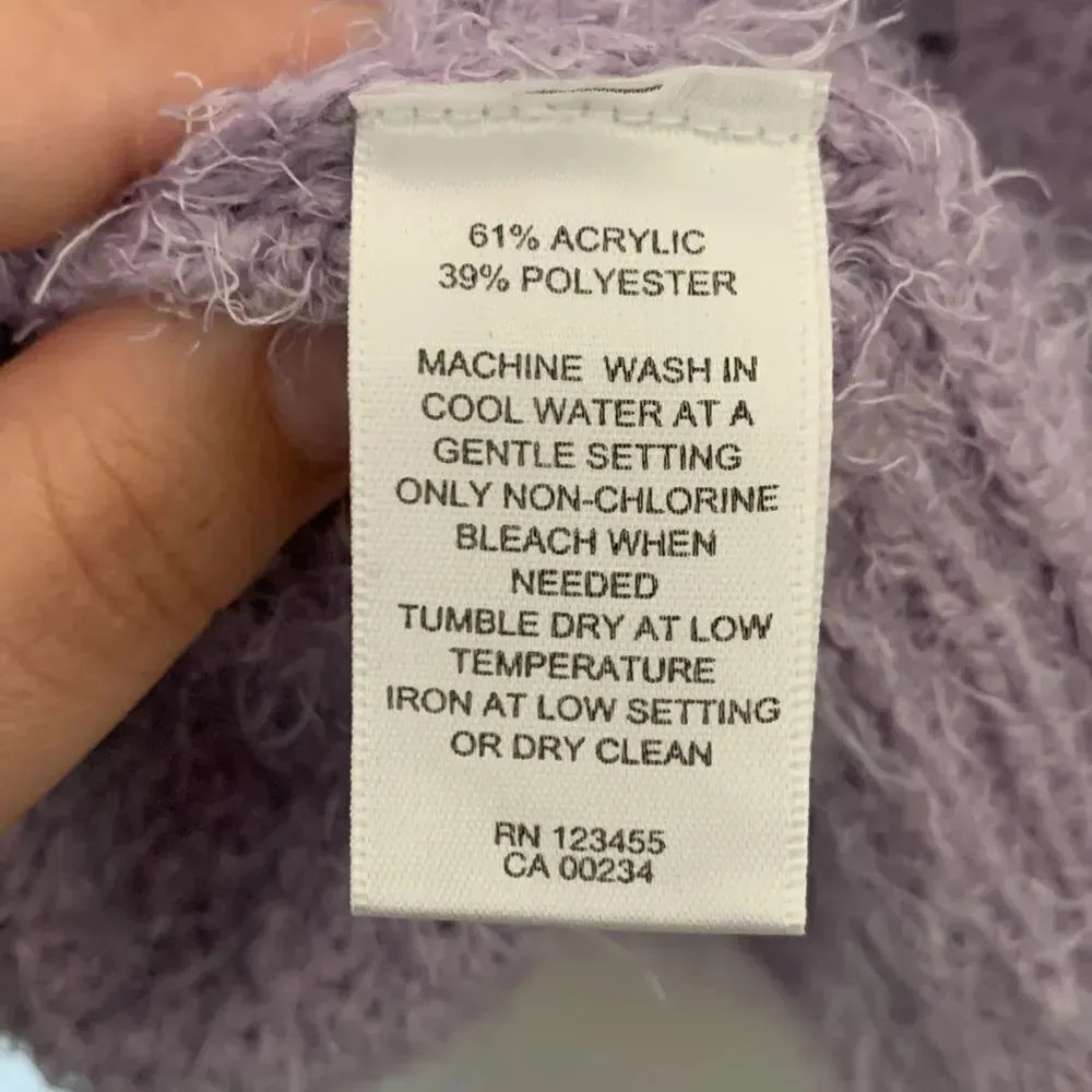 Design Lab Purple Lilac Fuzzy Sweater Size L Size L - Image 5