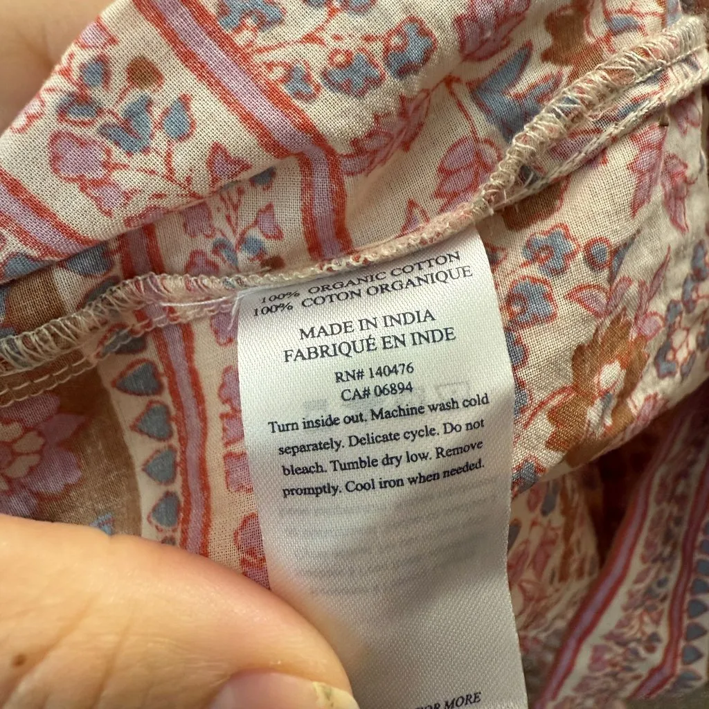 Faherty Orinda Maxi Dress NWT Belted Pink Brown Size XS Boho Cottage Earthy - Image 8