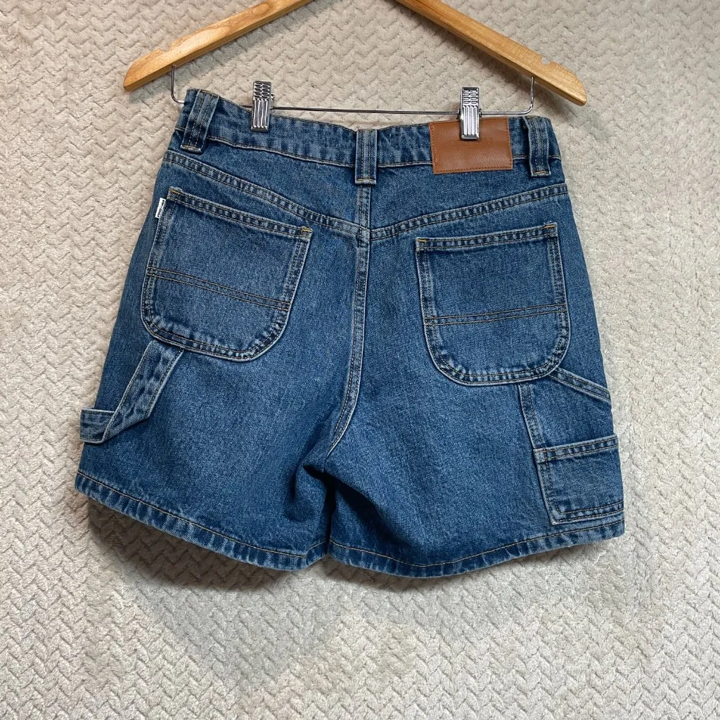 Princess Polly Denim Carpenter High Rise Jean Shorts Y2K Size 4 Streetwear - Image 2