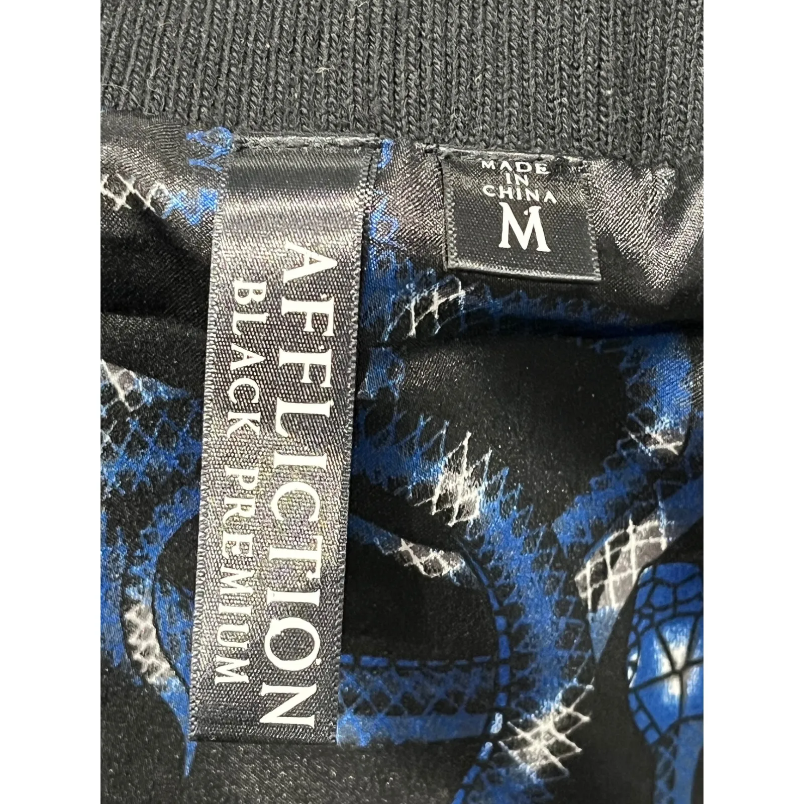 Affliction Black Premium Genuine Leather Puffed Sleeve Jacket Women Medium - Image 7