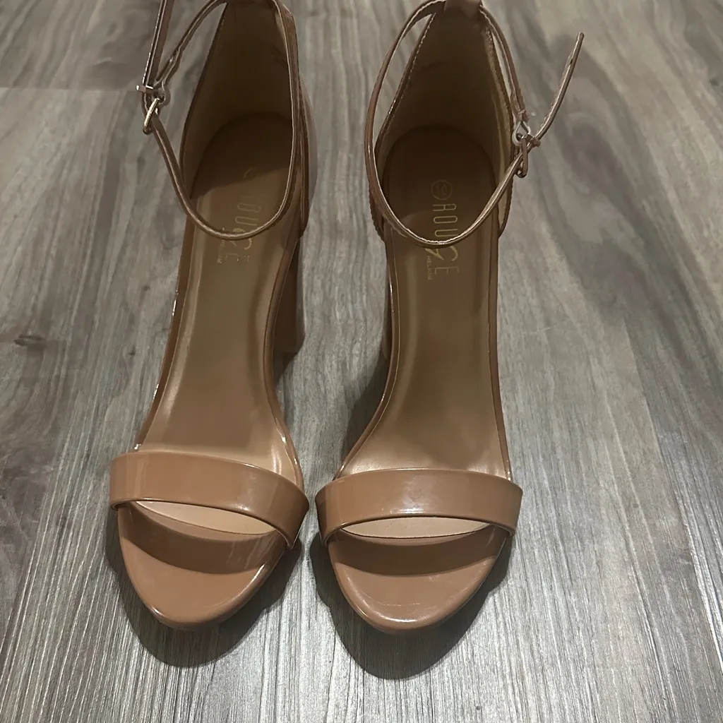 Rouge Helium Nude Ankle Strap Heels - Image 9