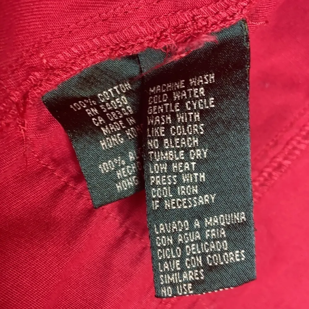 Lauren Ralph Lauren Women’s Red Trucker Jacket Size Petite Small - Image 7