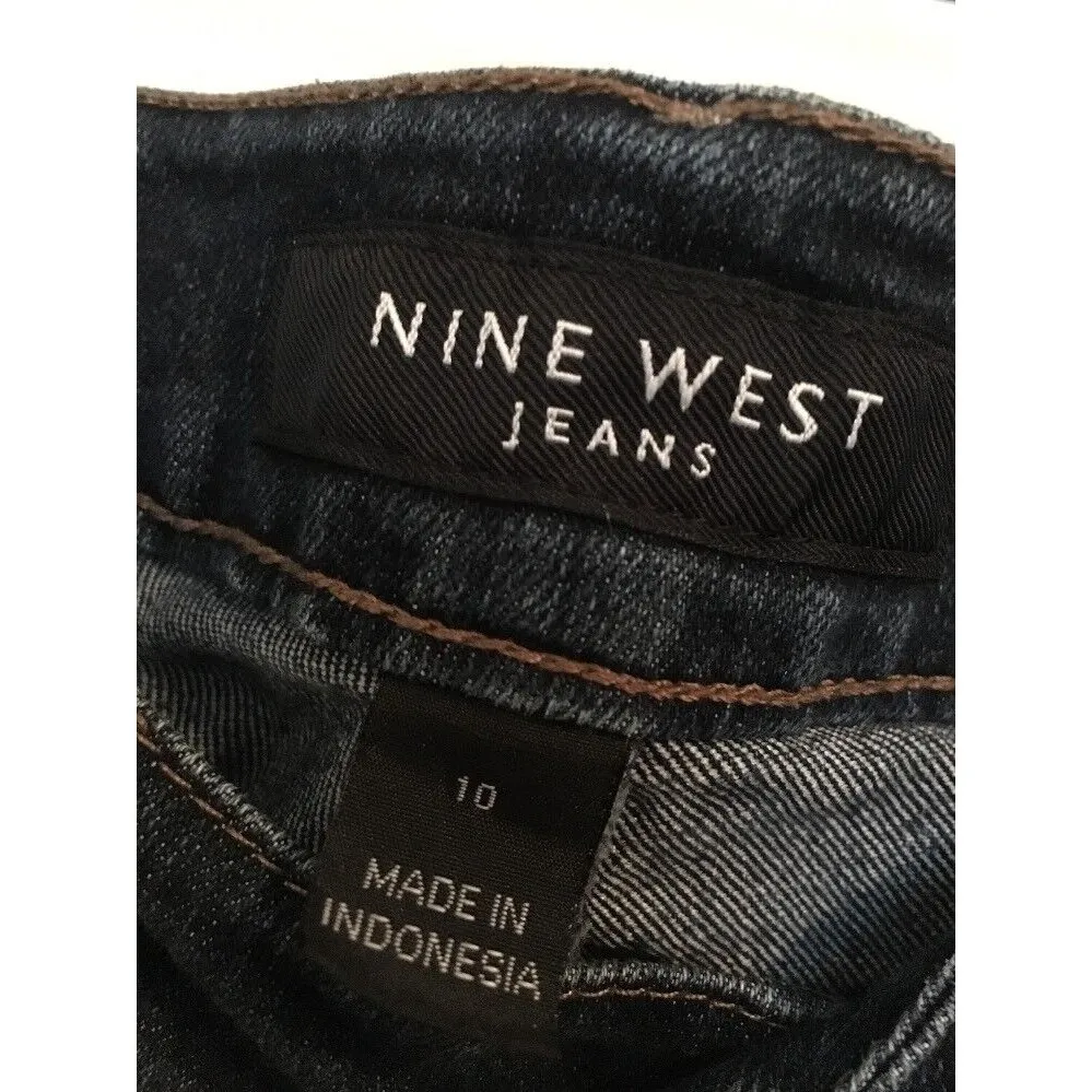 Nine West Women's Capri Crop Blue Denim Jeans Bottoms Size 10 - Image 6