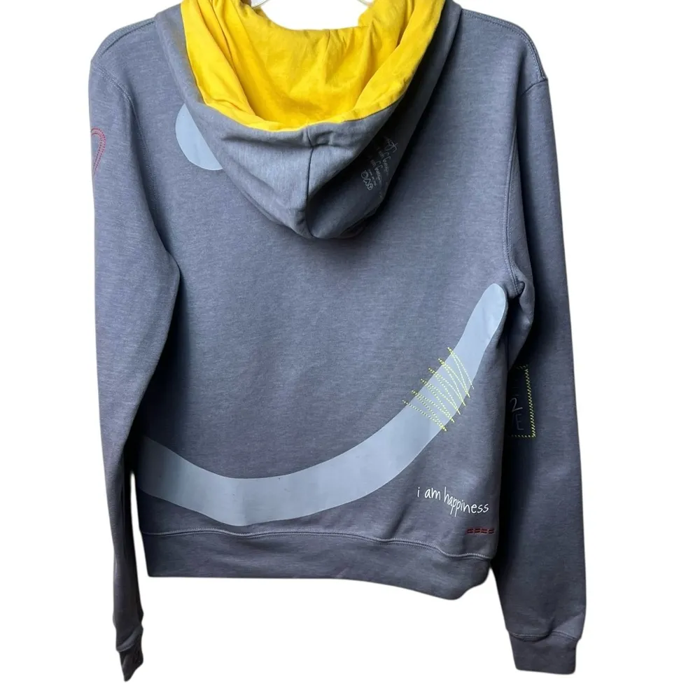 Peace Love World I am Happy Graphic Zip Up Hoodie - Image 6