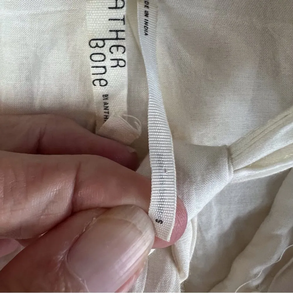 Anthropologie Feather and Bone Womens Sleeveless Beaded Tie Blouse Size‎ Small - Image 4