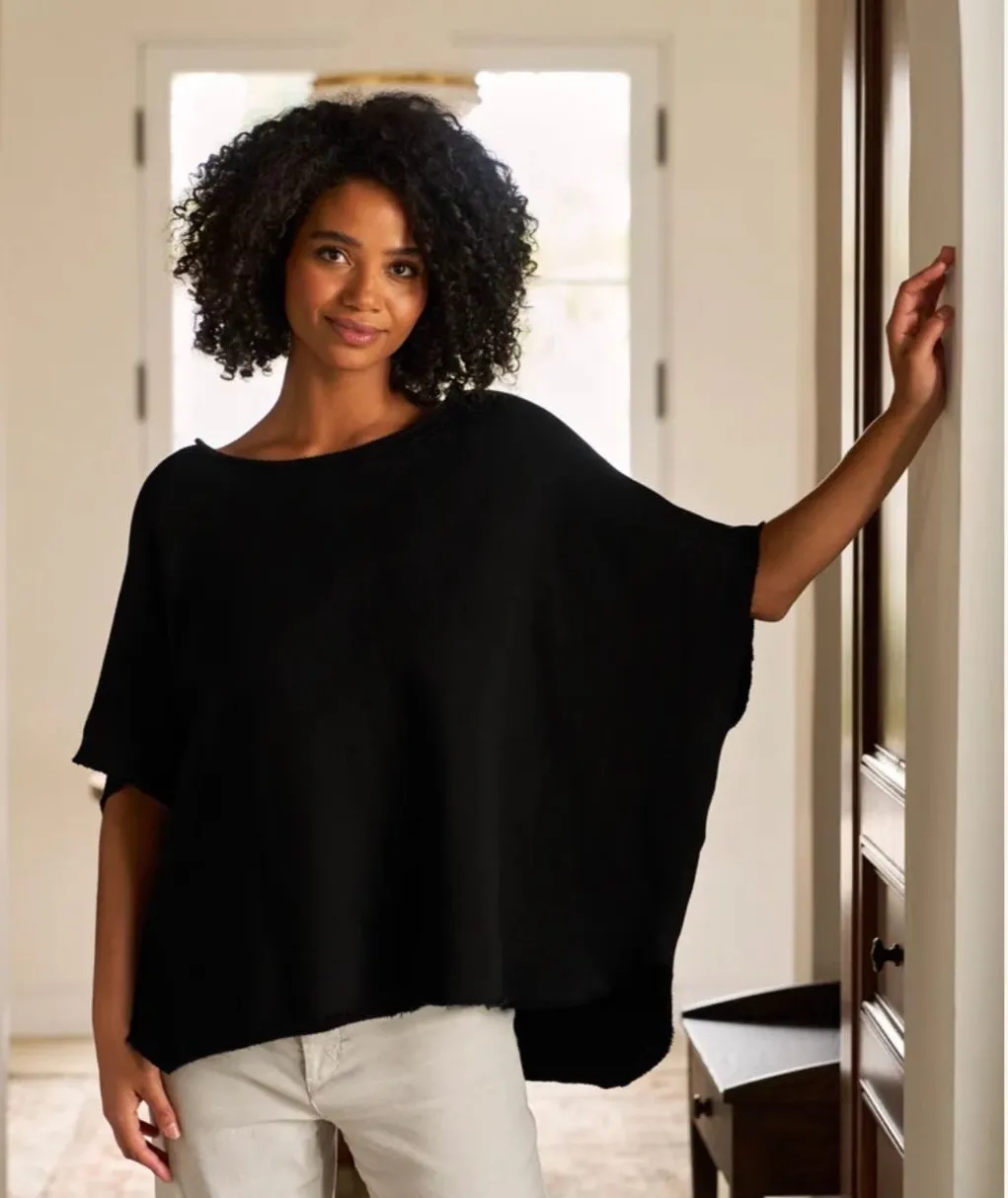 FRANK & EILEEN Olive Original Capelet One Size OS Black NEW Lounge Casual - Image 1