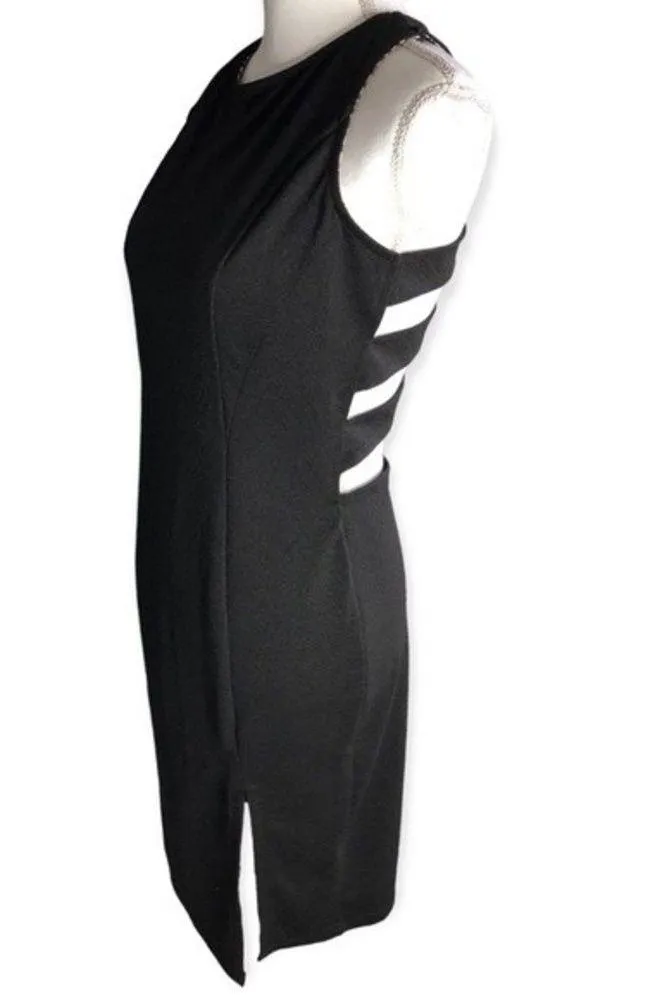 Alt. B Black Textured Sleeveless Cut Out Back Knee Length Dress Size L - Image 59