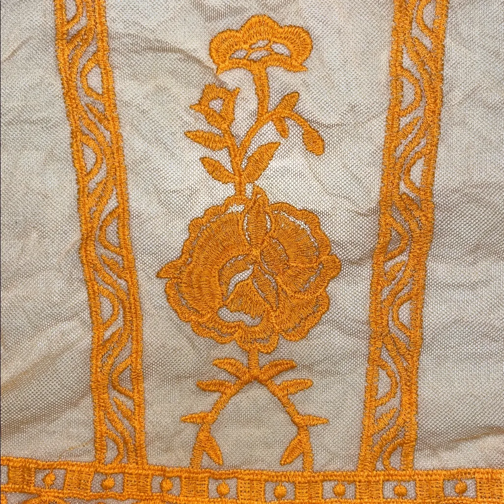 Lane Bryant 26/28 Orange - Floral Embroidered Open Front Duster Cardigan Jacket - Image 6