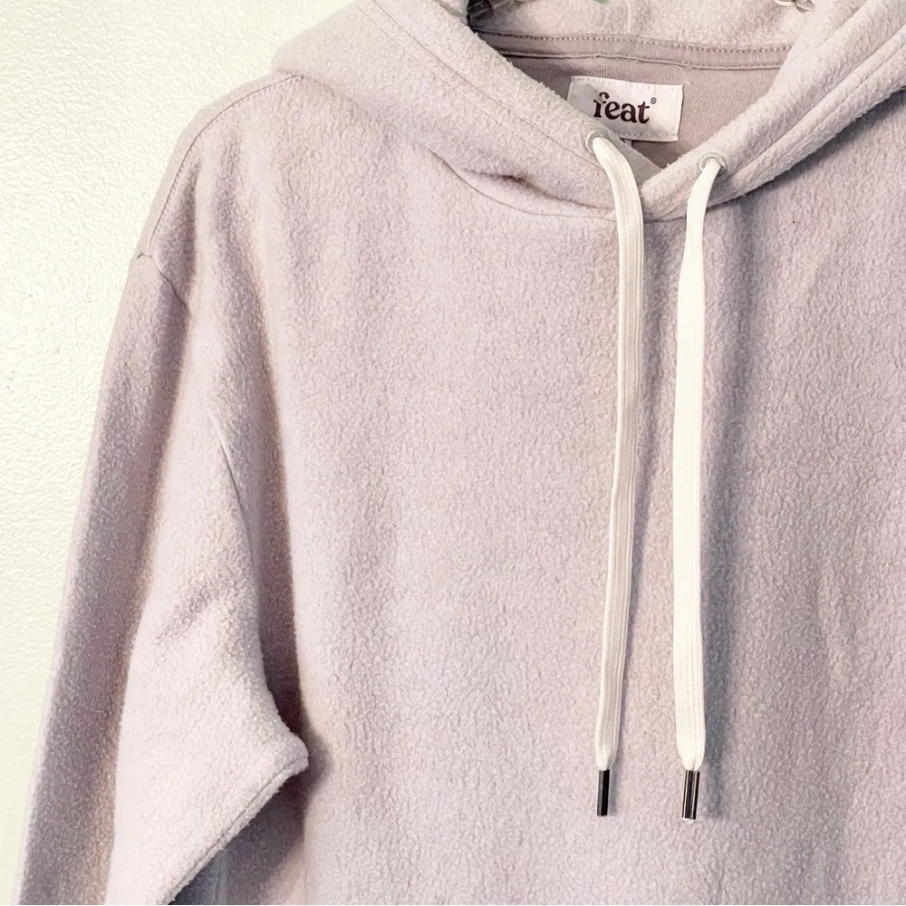 Feat Womens Medium Grey Fleece BlanketBlend Hoodie Pullover Sweatshirt Gray - Image 2