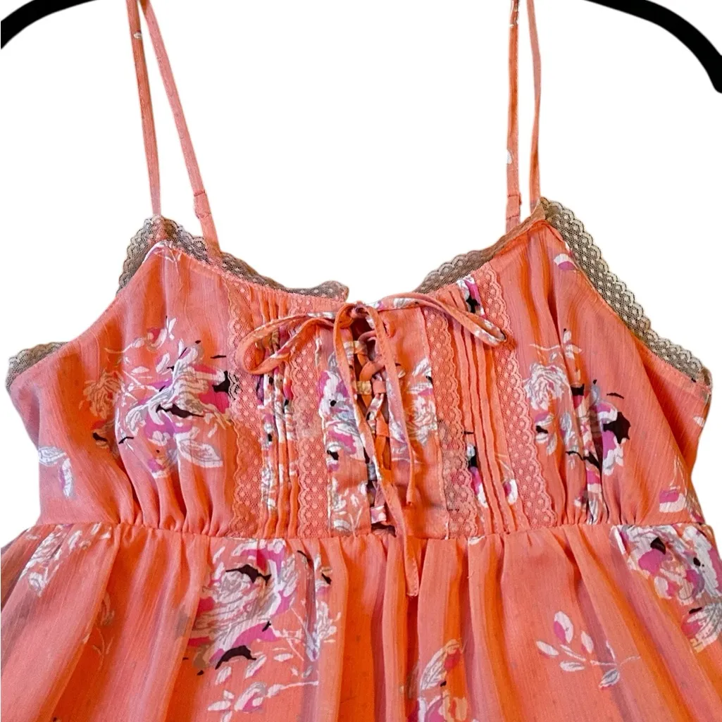 Candies Y2K Babydoll Top Milkmaid Fairy Coquette Whimsy Floral Lace Size Small - Image 2