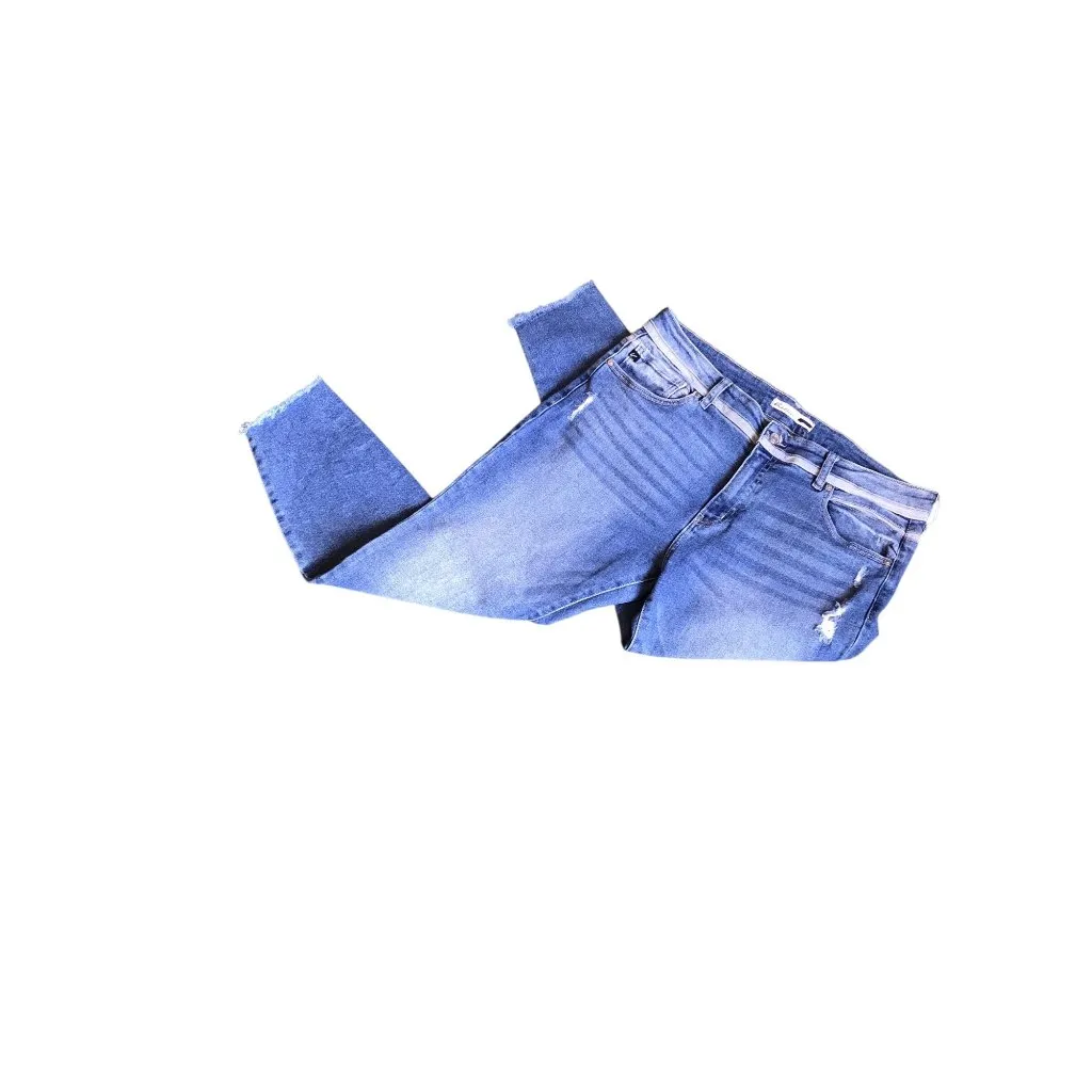 KanCan Mid Wash Distressed Skinny Jean Blue Size 32 - Image 2