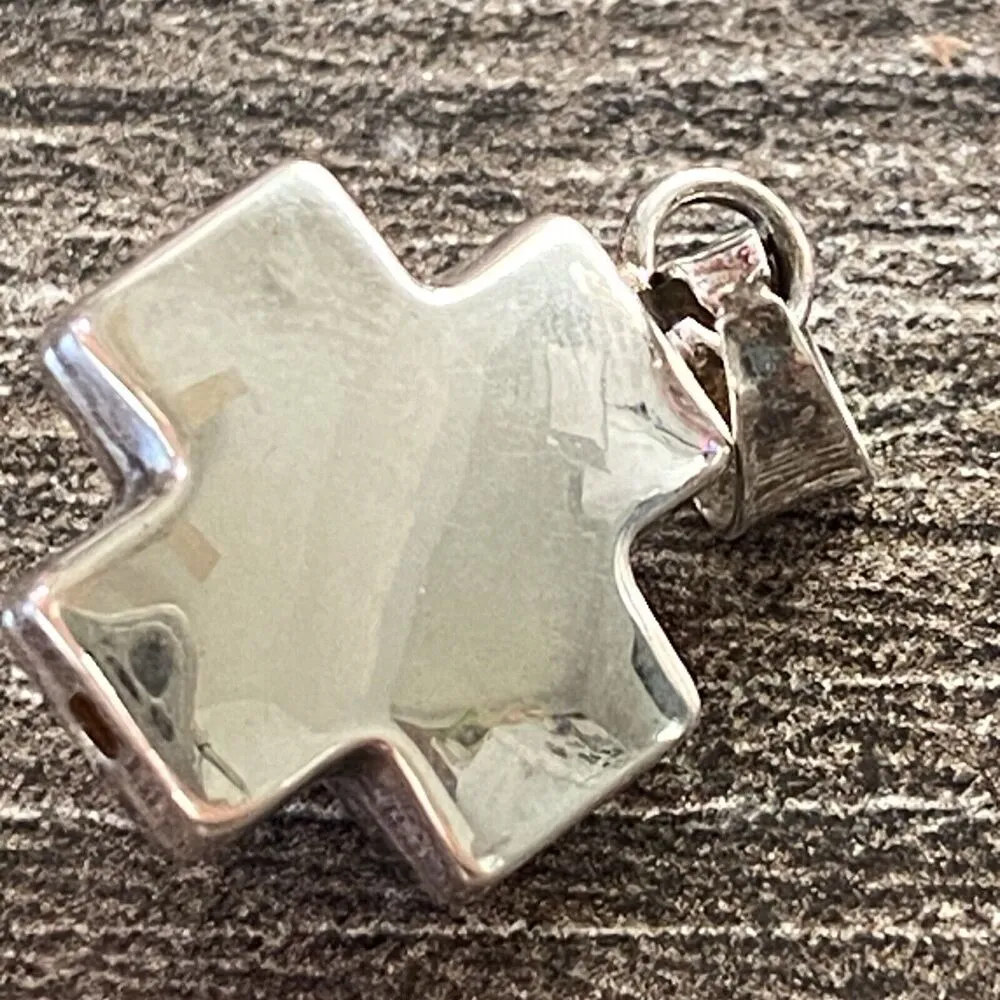 Sterling Silver 925 Round Onyx Cross Pendant 925 Small Minimalist - Image 6