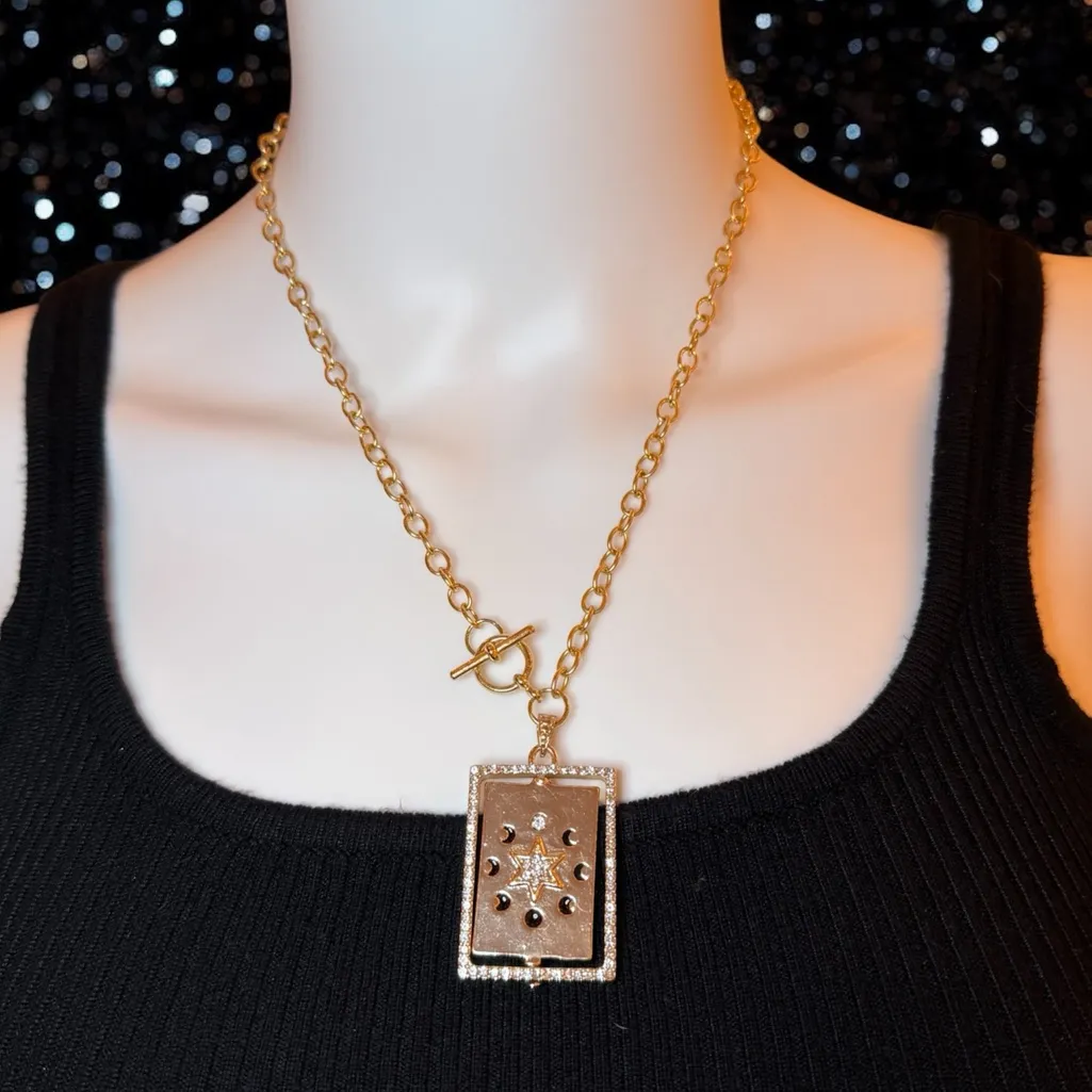 🌌✨ Light of the Cosmos Swivel Pendant Necklace ✨🌌  - Image 4