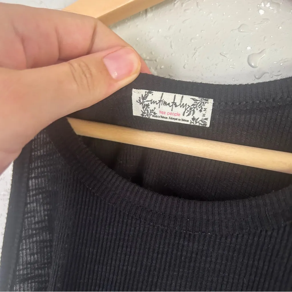 Intimately Free People Black Sleeveless Tank Top Oversized Ribbed Comfy Neutral - Image 2