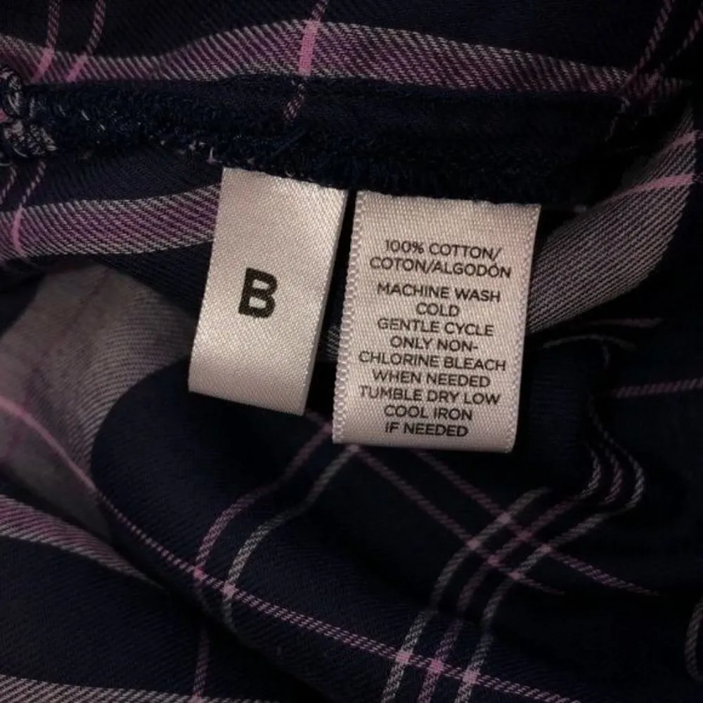 Plaid Top Lou & Grey Size M Button Down Tunic Length Purple Shirt Long Sleeve - Image 9