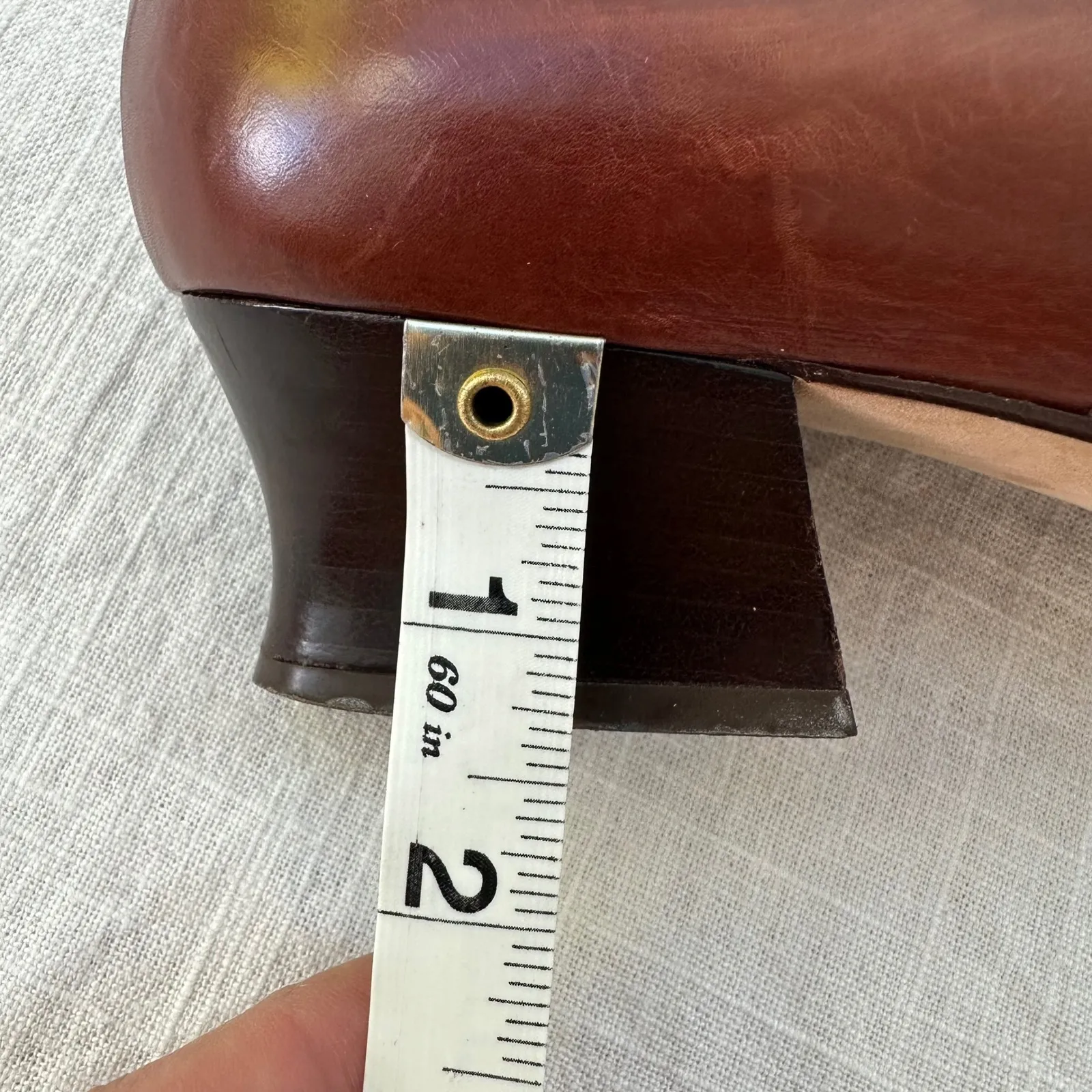 Via Spiga Vintage Womens Shoes‎ 7.5 Brown Leather 90s Y2K Low Heel Pump - Image 4