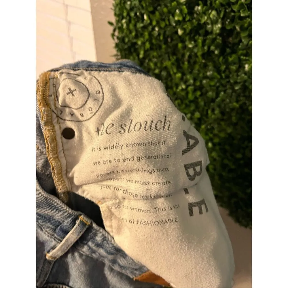 Able The Slouch Distressed Denim Jeans Size 24 Blue - Image 5