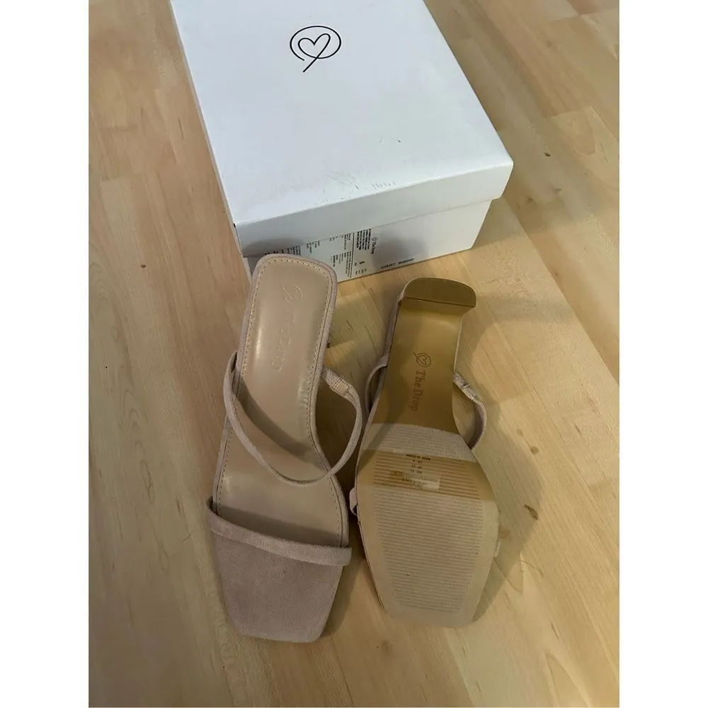 NEW The Drop Women's Avery Square Toe Two Strap High Heeled Sandal 6 Tan - Image 9