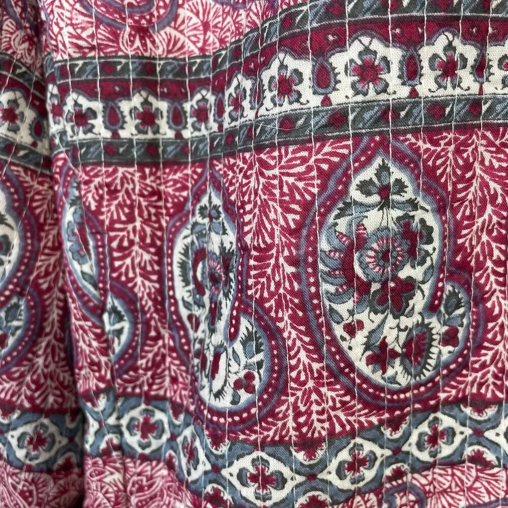 Antik Batik Quilted Cotton Voile Paisley Tajar Ankle Cargo Pants Trousers S 38 - Image 9