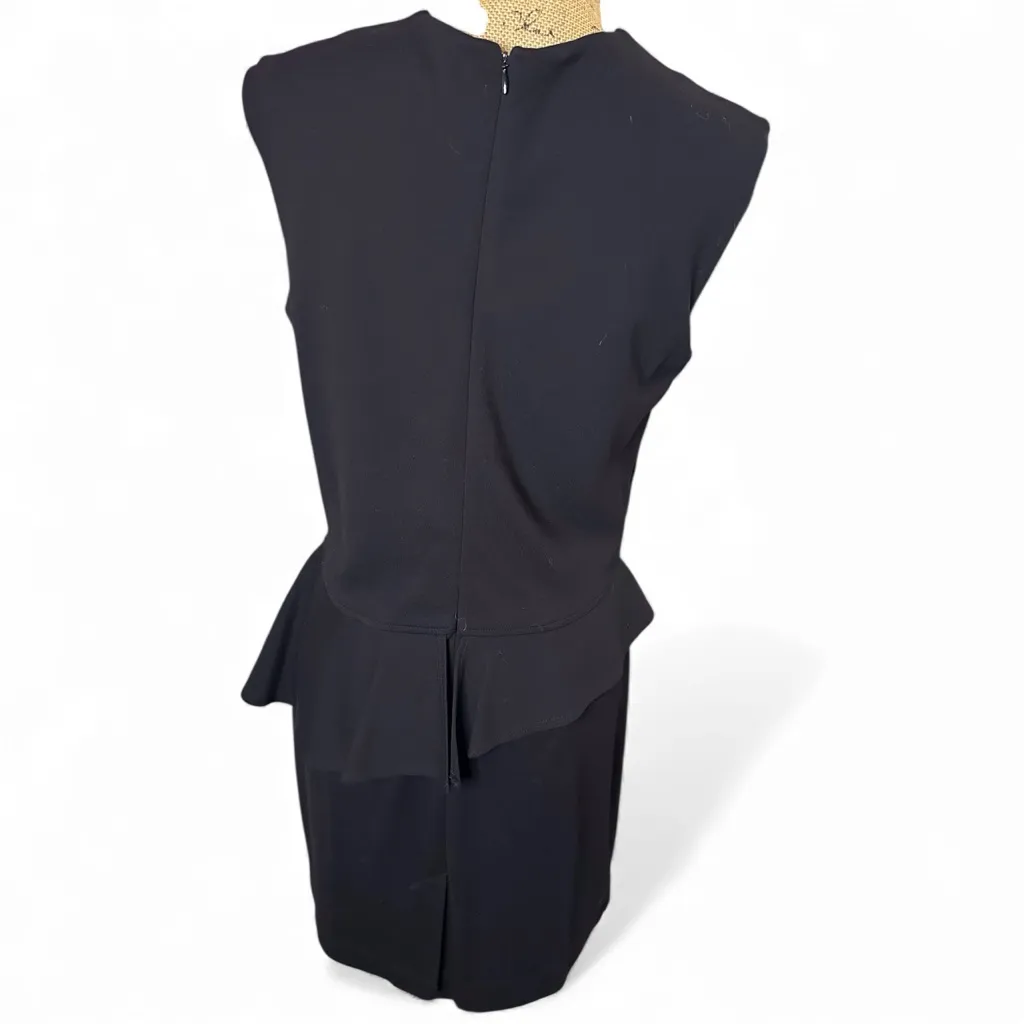 Drew Trudy Black Sleeveless Peplum Cocktail Dress Size 10 - Image 5