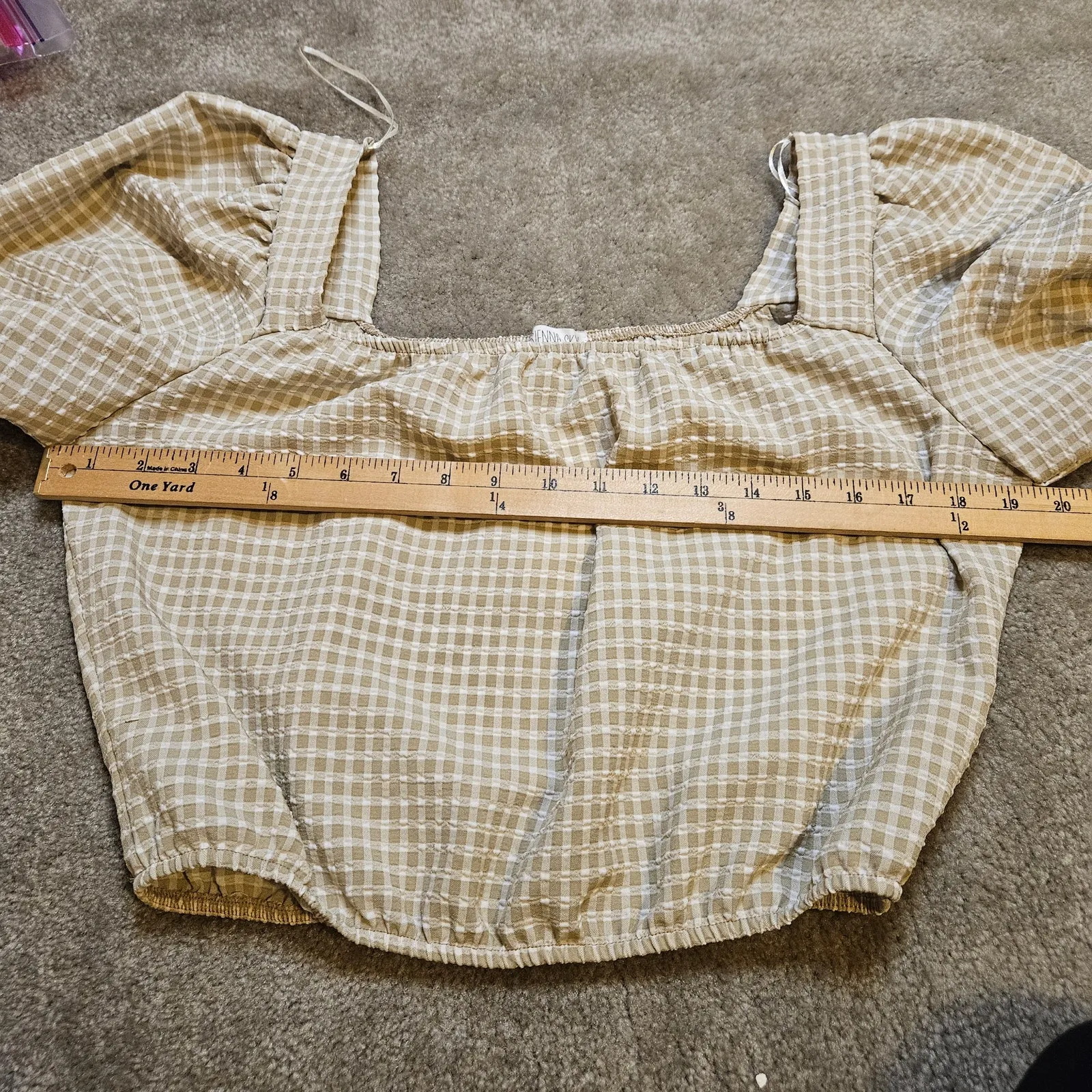 Sienna Sky Small S Checkered Light Tan White Checkered Scoop Oversized NEW NWT - Image 10