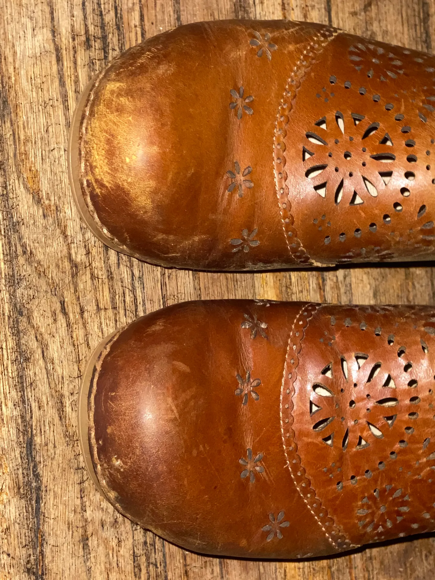 Dansko Skylar Laser Cut Out Brown Leather Mules Clogs - Image 8