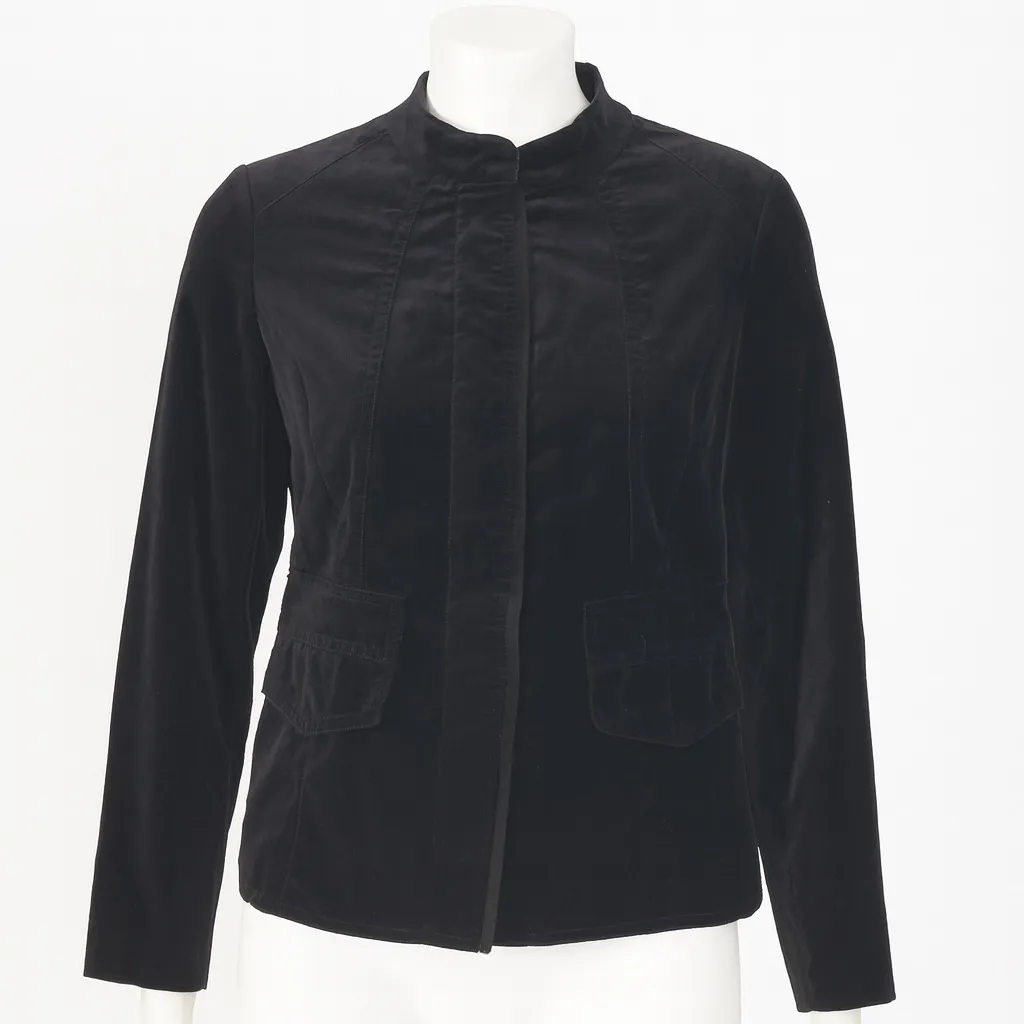 Coldwater Creek Velvet Blazer Jacket Black Womens Size 12 Classic Chic Gothic - Image 1