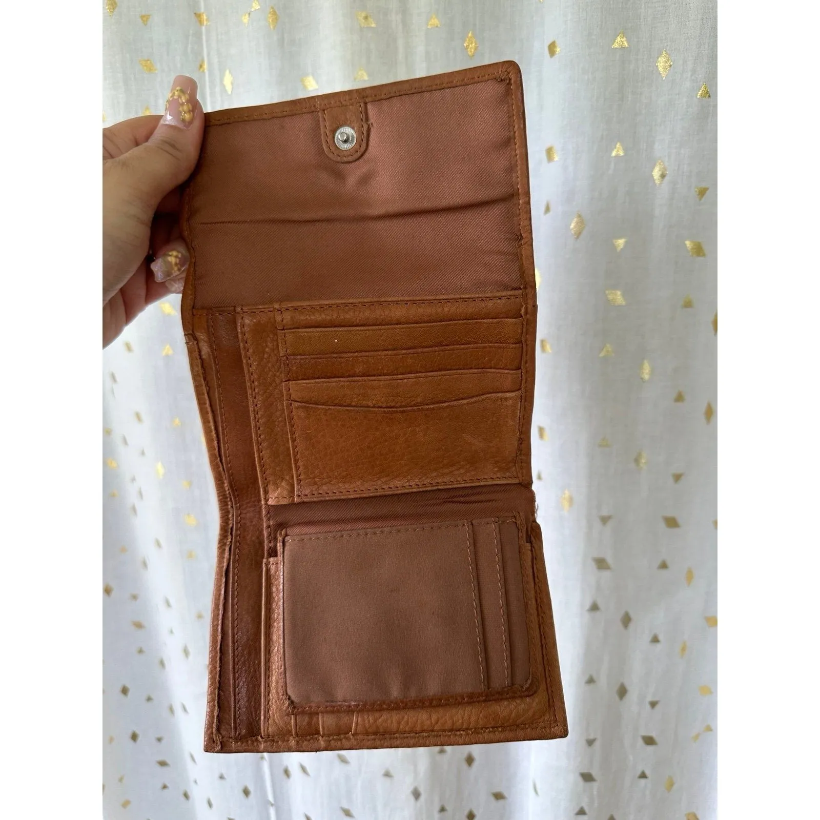 Fossil Popstitch Pebbled Genuine Leather Trifold  Removable ID Holder Wallet - Image 4