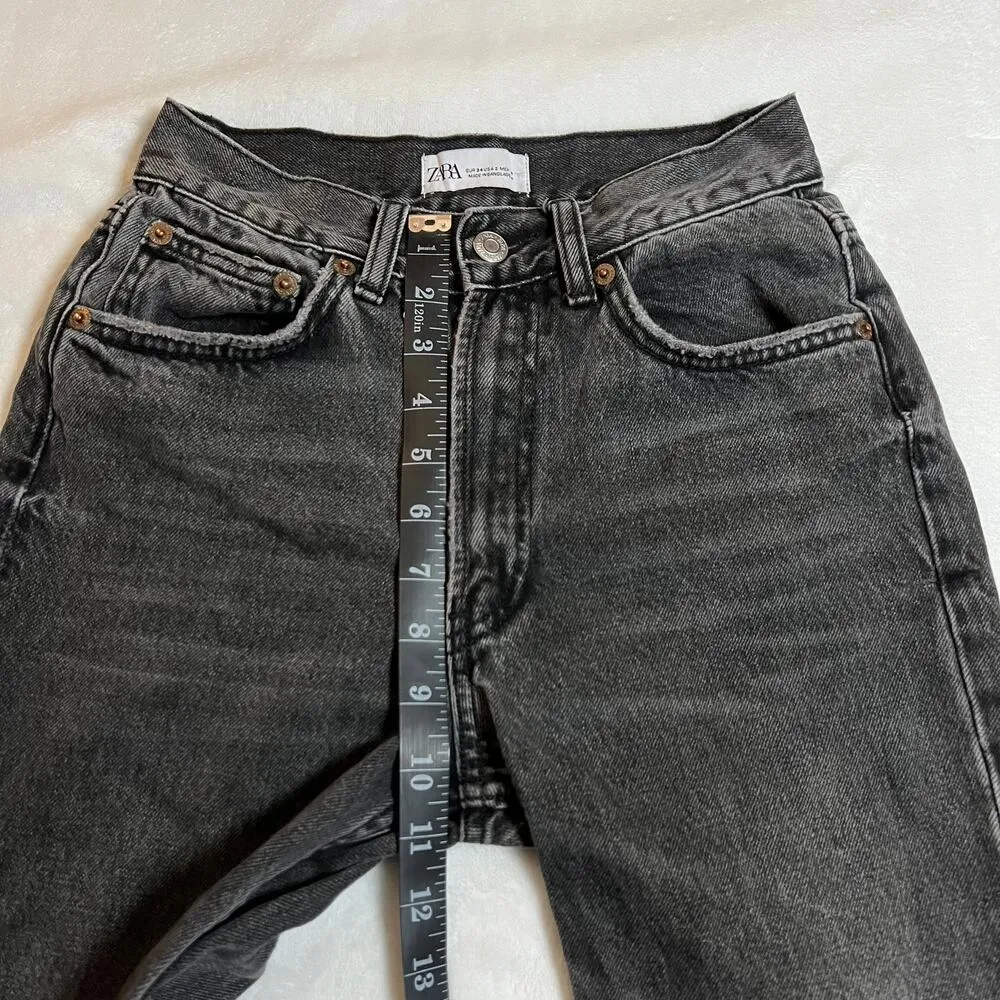 Zara Mid Rise Straight Leg Jeans Size 2 Casual Y2K Cotton Grunge 90s 2000s - Image 9