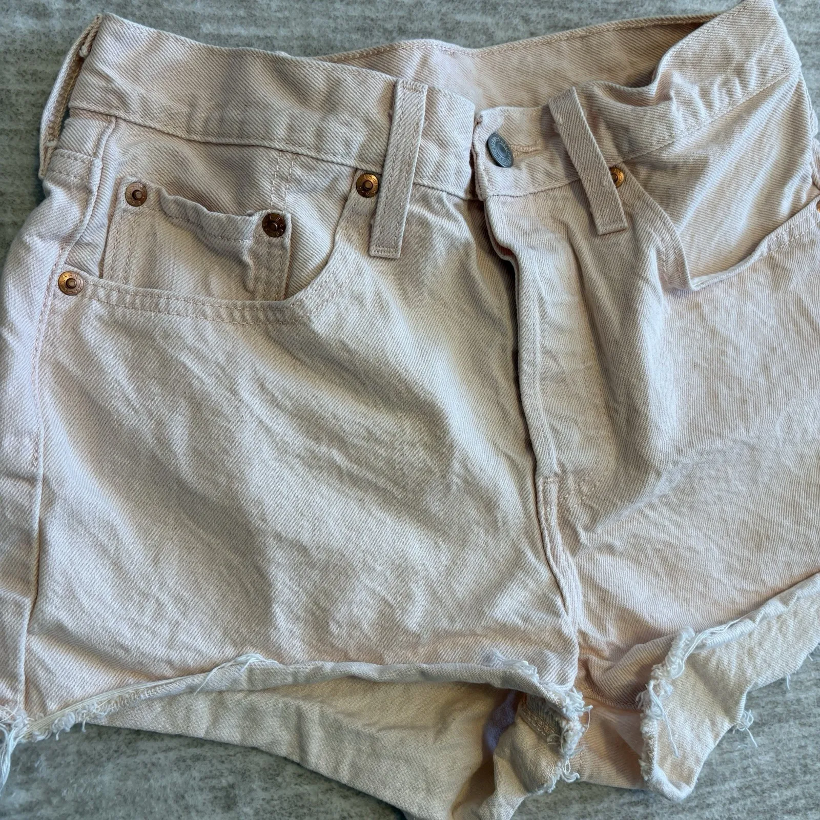 Levis Fresh Produce 501 Shorts Womens 27 Pink Premium‎ Cherry Cut Off Denim - Image 2