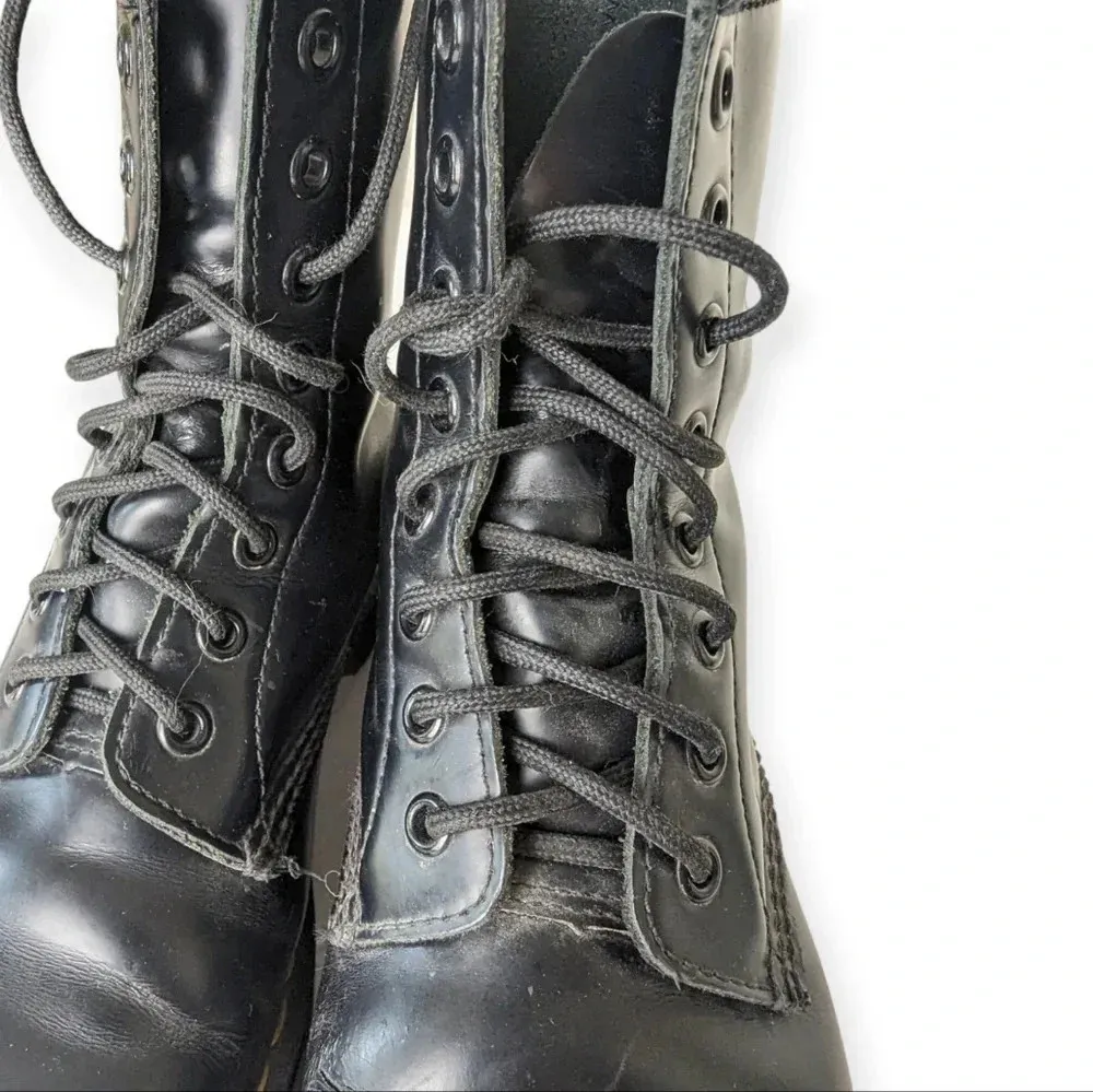 Doc Martens Black 1460 Size 6 Smooth Leather Lace Up Boots Grunge Punk - Image 12