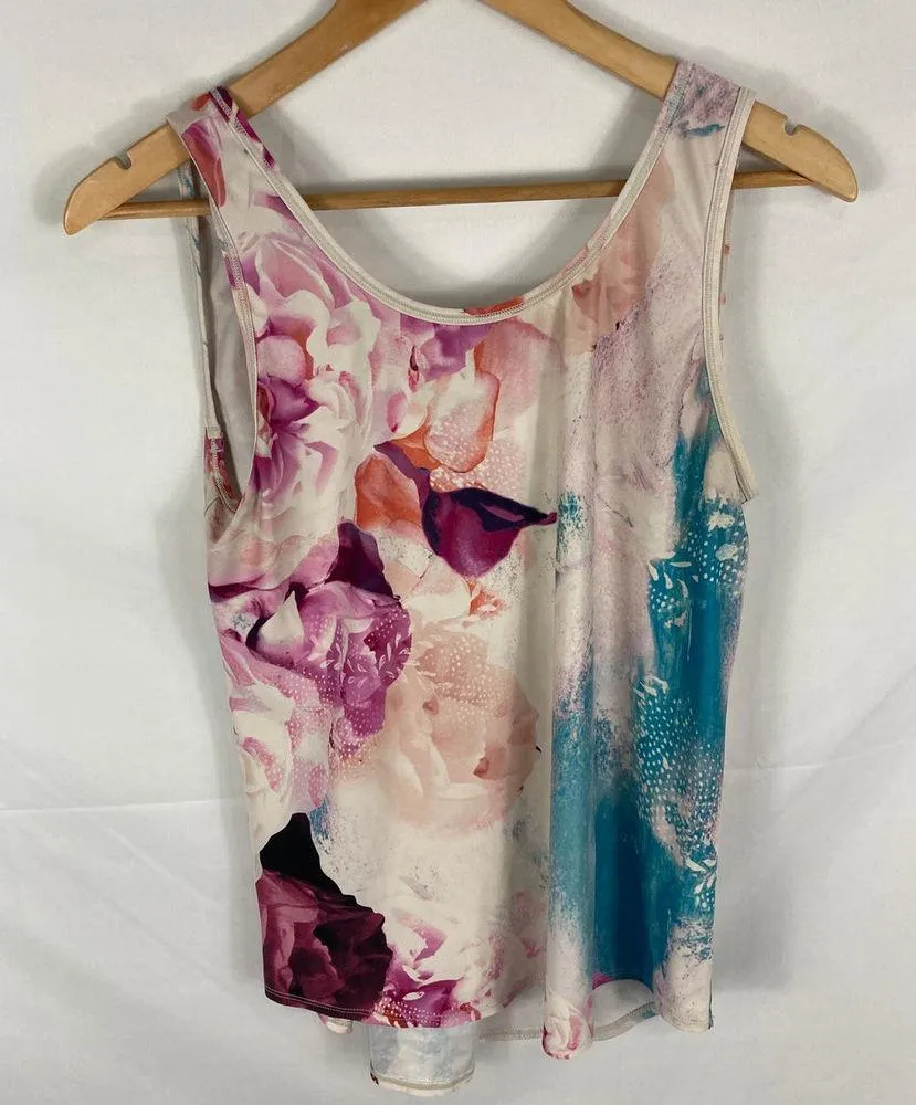 Calia Low Back Tank in Distant Flower Size Small Pink - Image 2