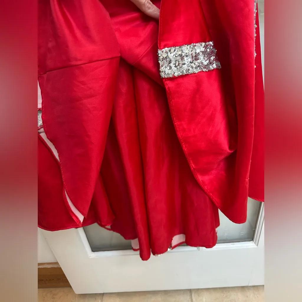 Vintage Scala Ashley Lauren Silk Couture Red Sequin Floor Evening Gown Size 0 - Image 10