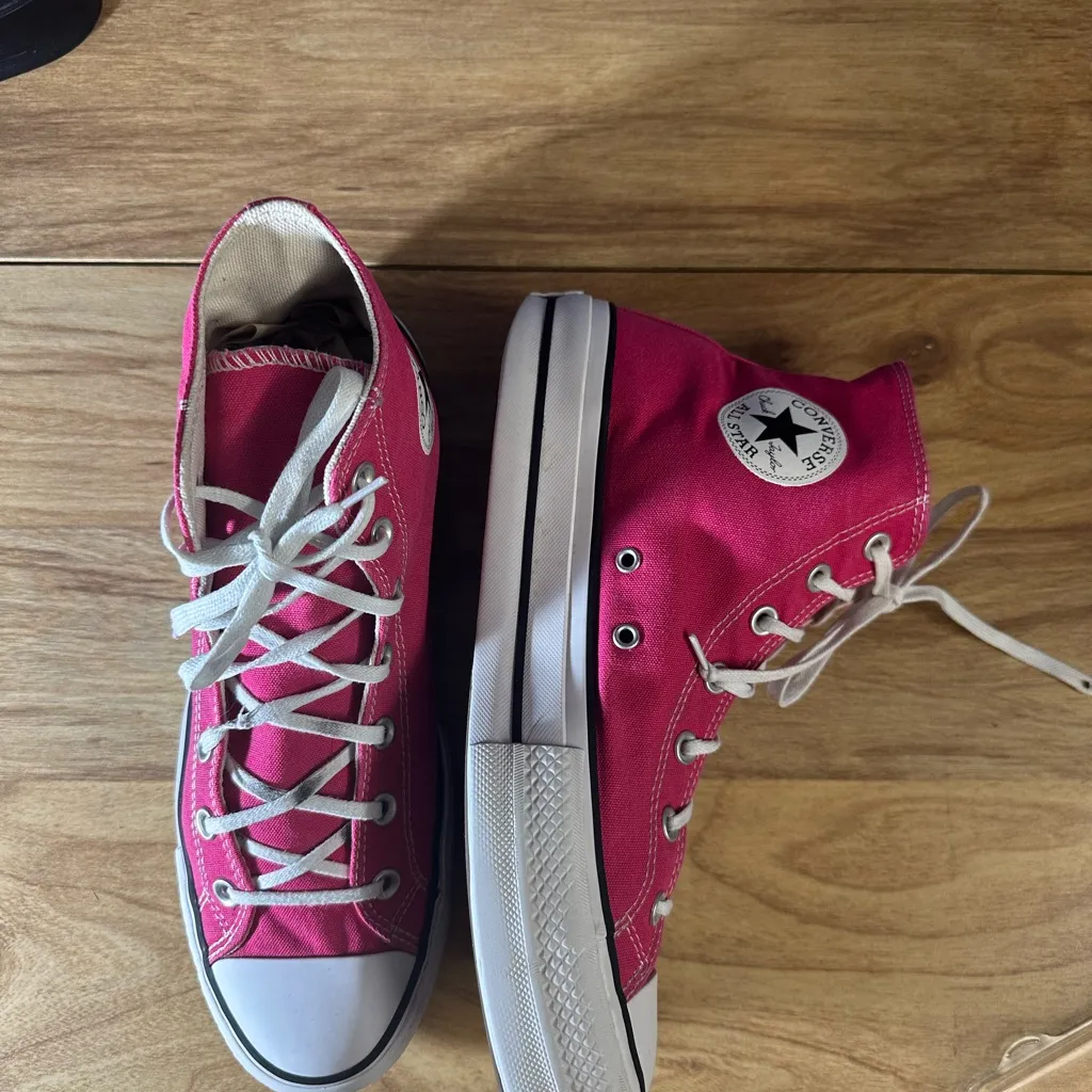 Converse Pink High-Top Sneakers - Image 6