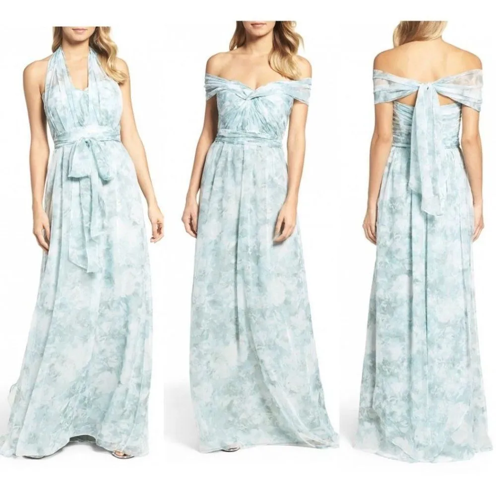 Jenny Yoo Nyla Gown Convertible Chiffon Watercolor Print Maxi Dress Nabi 12 - Image 76