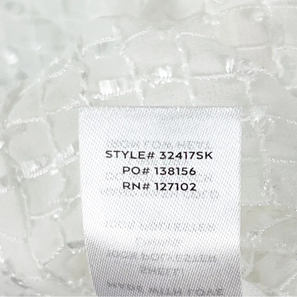 LULUS Sincere Sweetness White Textured Open Back Front Slit Midi Dress Medium - Image 7