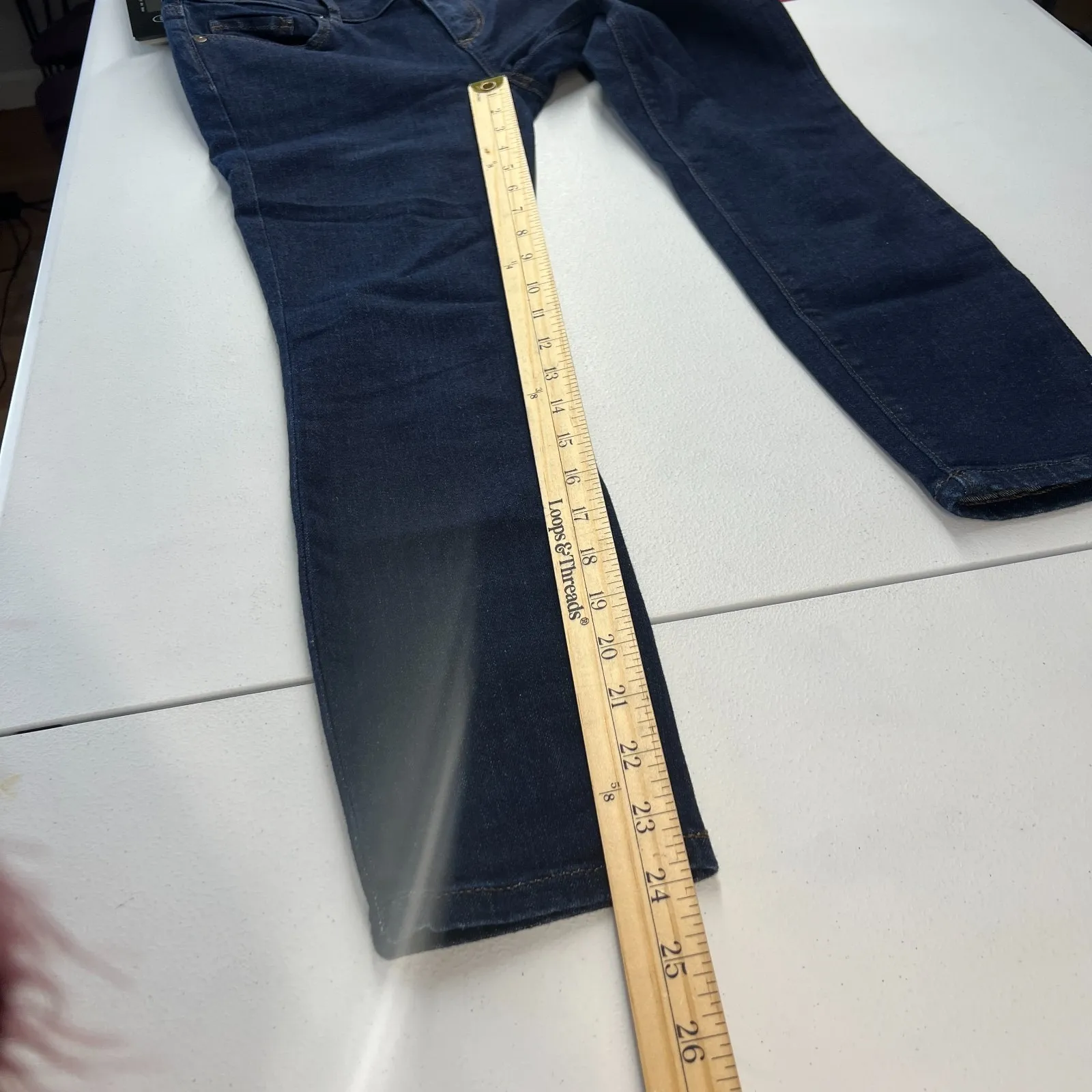 Loft Outlet Skinny Jeans Womens 0P Blue Denim Stretch Mid Rise Modern Slim Fit - Image 8