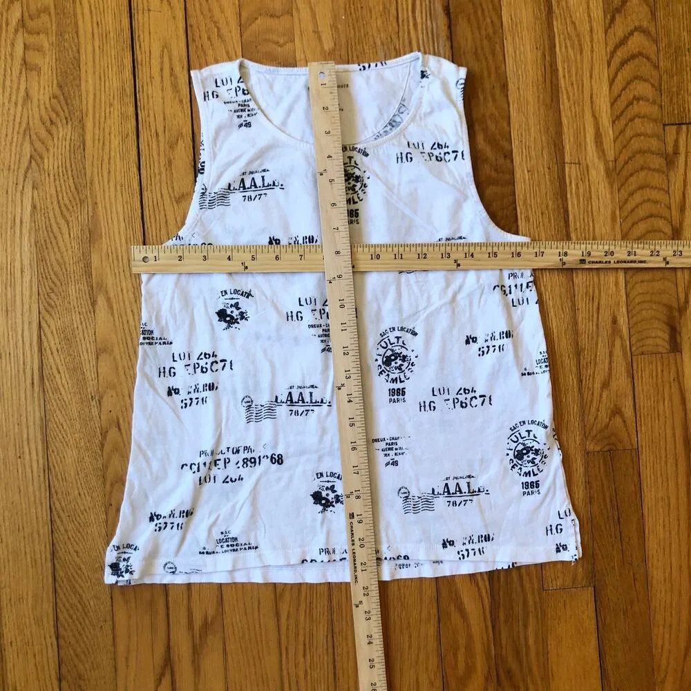 Anthropologie EUC Women's White Postal Shipping Code Sleeveless Top Size S - Image 3