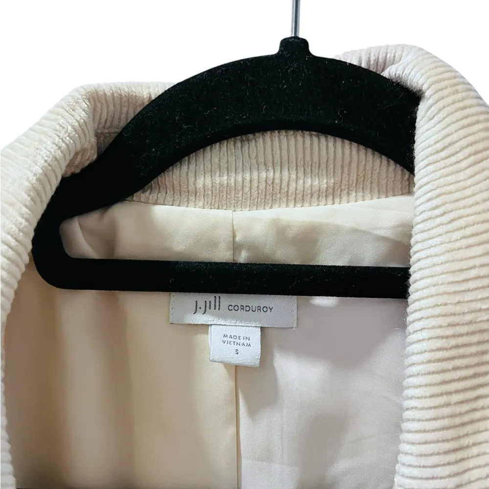J. Jill Corduroy Cream Blazer Women's Size Small Business Casual Lined Comfort - Image 2