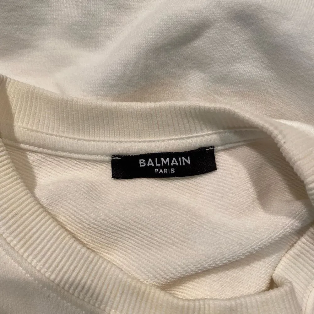 #317 BALMAIN PARIS Gold Foil Sweatshirt - Image 6