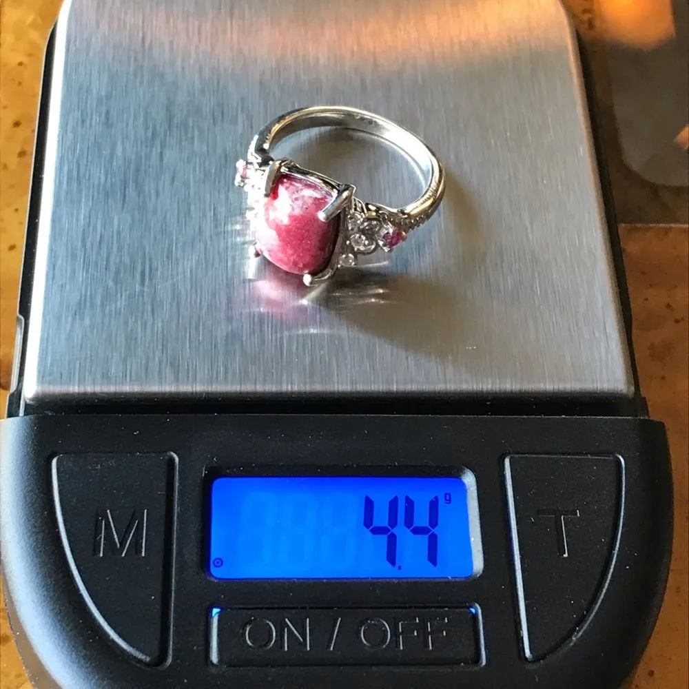 Norwegian Thulite Sterling Silver Ring Size 7 Pink - Image 3