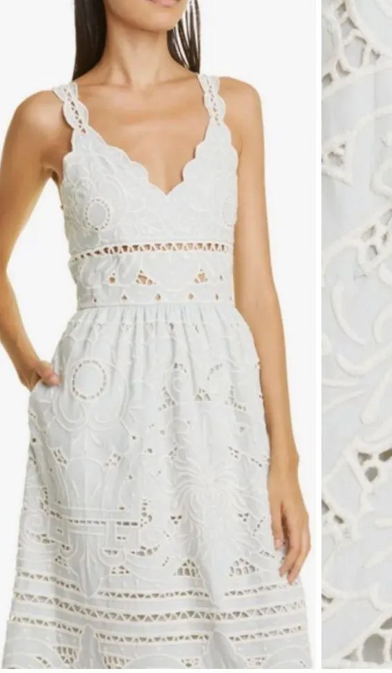 💕SEA NEW YORK💕 Blaire Eyelet Sleeveless Midi Dress ~ Blue 12 NWT - Image 11