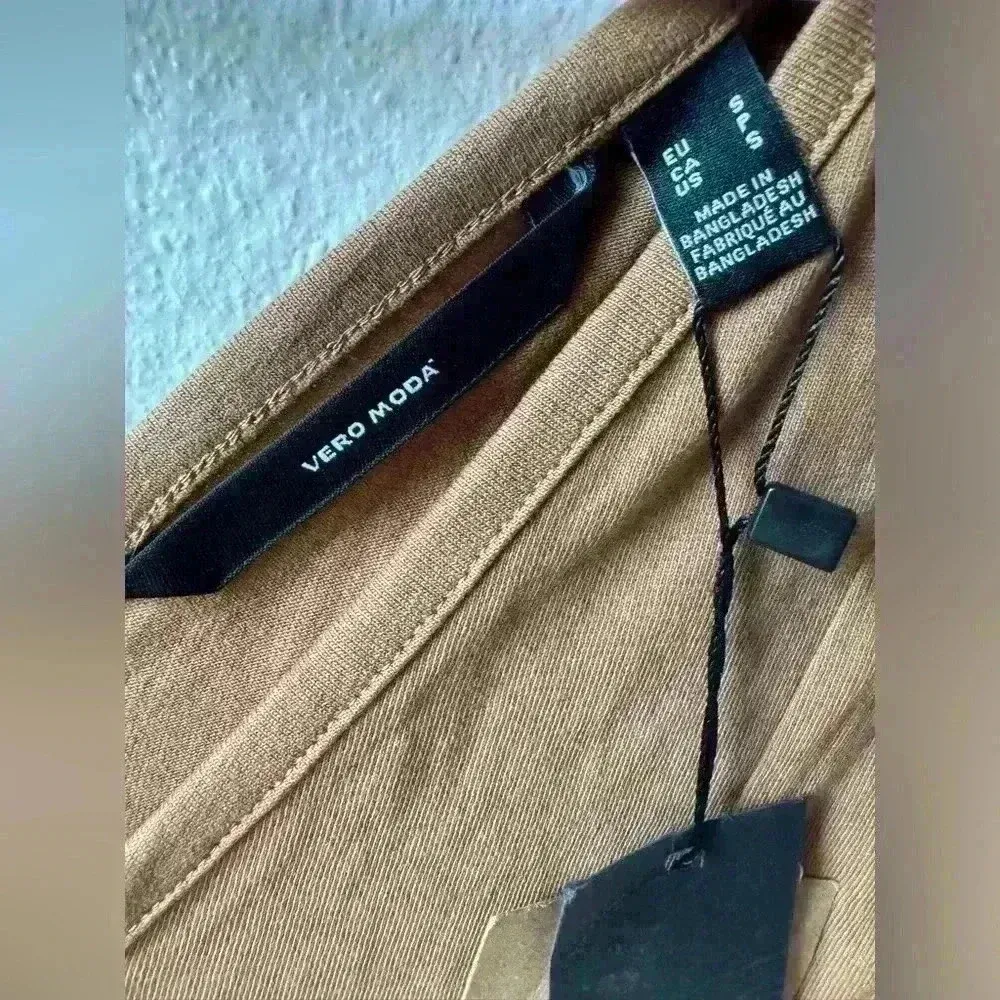 Vero Moda NWT Women’s Short Sleeveless Brown‎ Dress Size S - Image 5