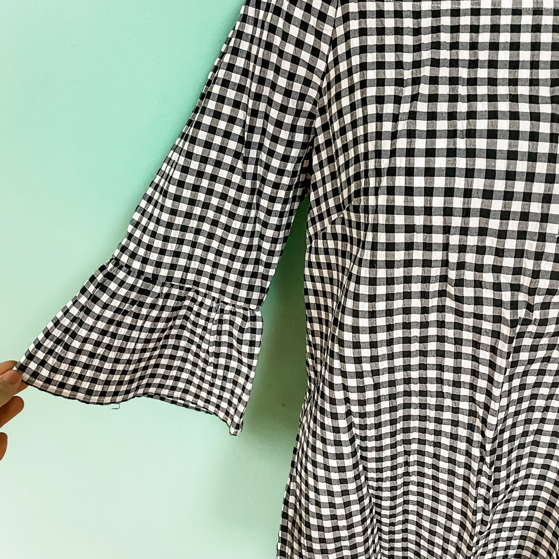 White House Black Market Off Shoulder Gingham Top - Image 7